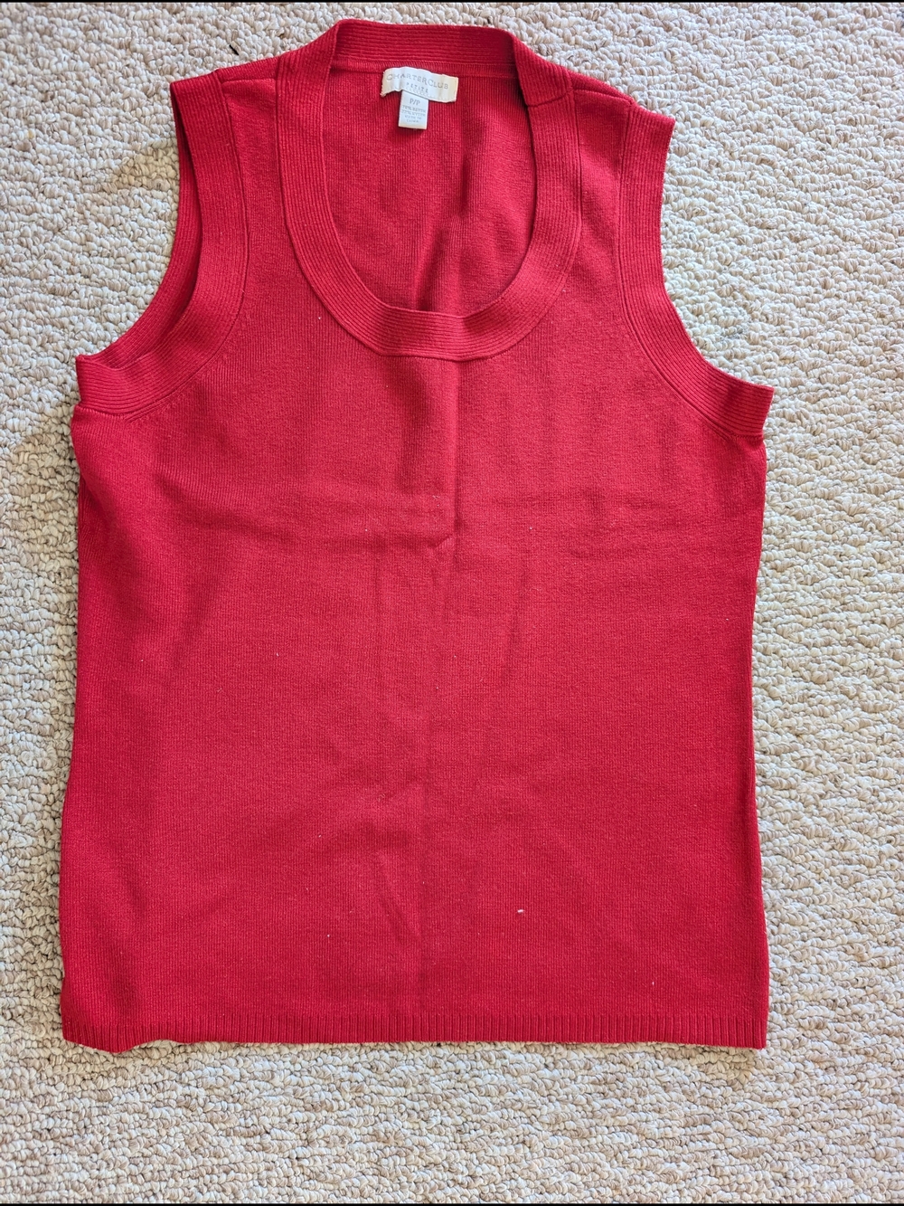Charter Club Red Sleeveless Knit Tank - Picture 1 of 1